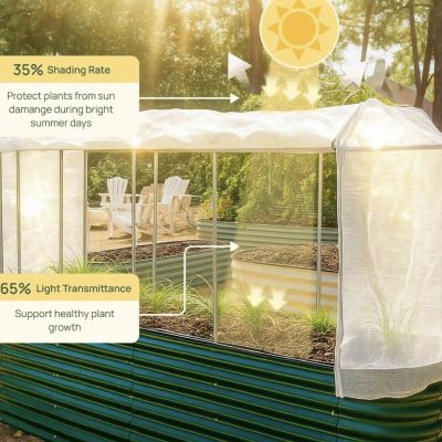 195*60 cm Sera Örtüsü Modüler Metal Çubuklu Koruma Seti