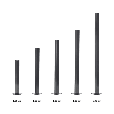 Flanşlı Panel Çit Direği – 50×50 Profil Direk – Aksesuarlı – Antrasit
