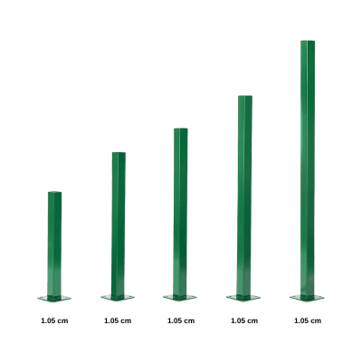 Flanşlı Panel Çit Direği – 50×50 Profil Direk – Aksesuarlı – Yeşil